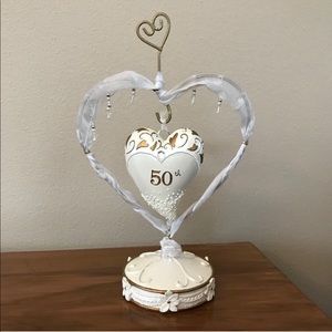 Enesco Heart Shaped Cake Topper 50th perfect for  Birthday or Anniversary